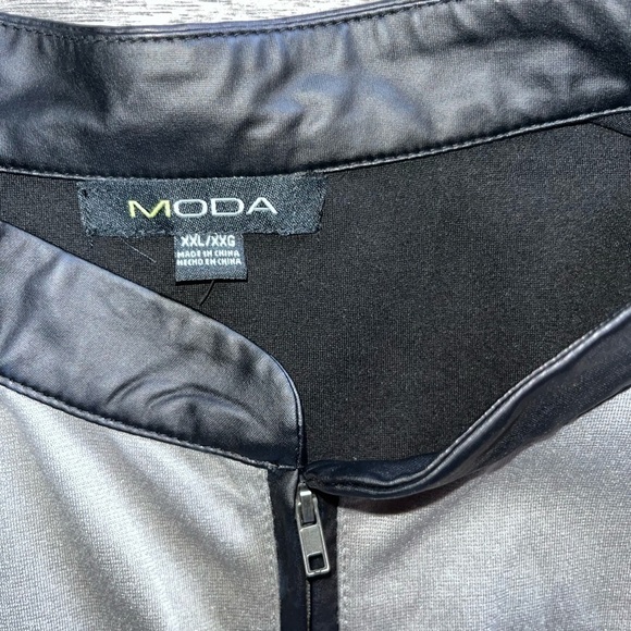 Moda women’s light gray vegan inspired leather sleeveless vest jacket XXL - Picture 2 of 6